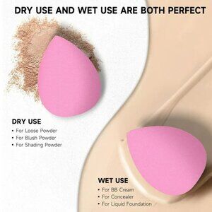 Raindrops Foundation Face Makeup Multiple Colors Sponges 6-Pieces Sponges